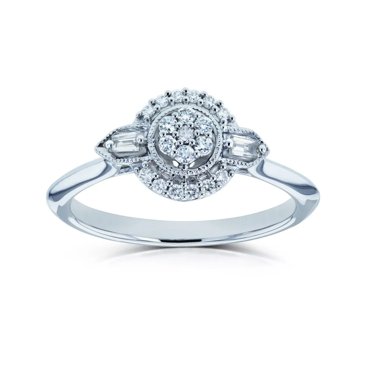 0.17 Carat Natural Diamond Unique Round Cluster Ring