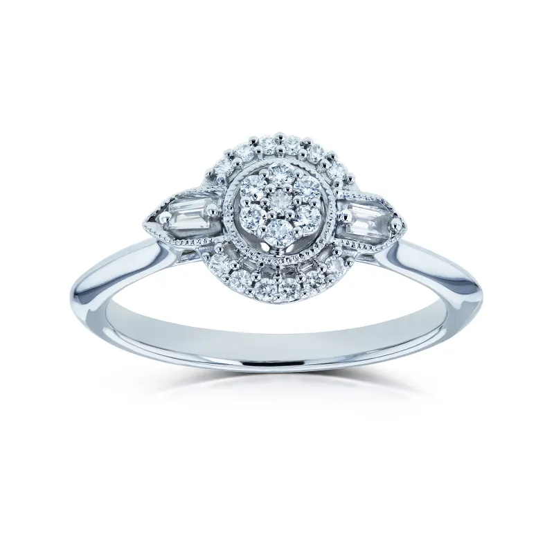 0.17 Carat Natural Diamond Unique Round Cluster Ring