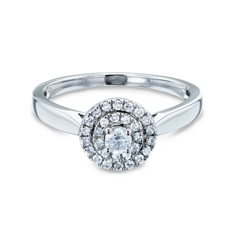 0.2 Carat Natural Diamond Round Cluster Ring
