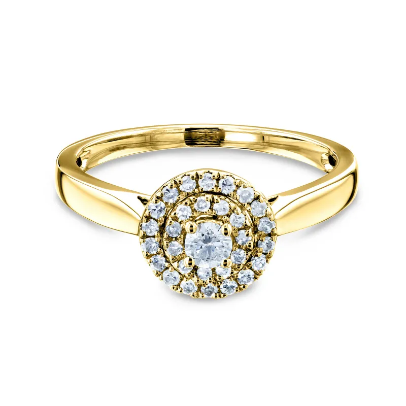 0.2 Carat Natural Diamond Round Cluster Ring