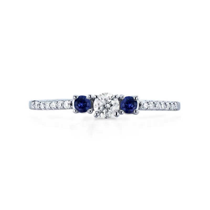 0.25 Carat Natural Diamond & Sapphire Sylvie Ring