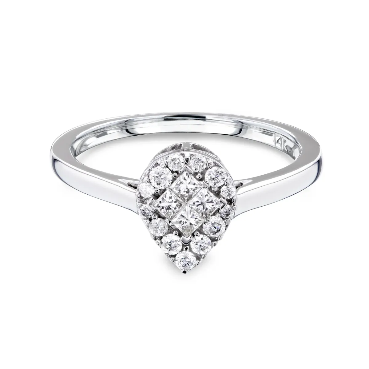 0.25 Carat Natural Diamond Pear Cluster Promise Ring