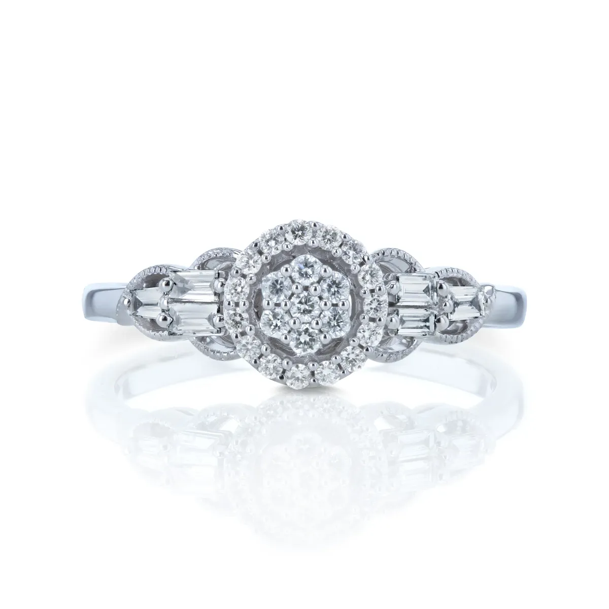 0.25 Carat Natural Diamond Unique Round Multi Cluster Ring