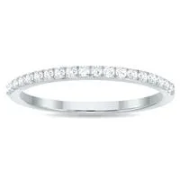 1/5 Carat TW Thin Diamond Wedding Band in 10K White Gold