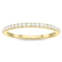 1/5 Carat TW Thin Diamond Wedding Band in 10K Yellow Gold