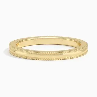 14K Yellow Gold 2mm Milgrain Wedding Ring