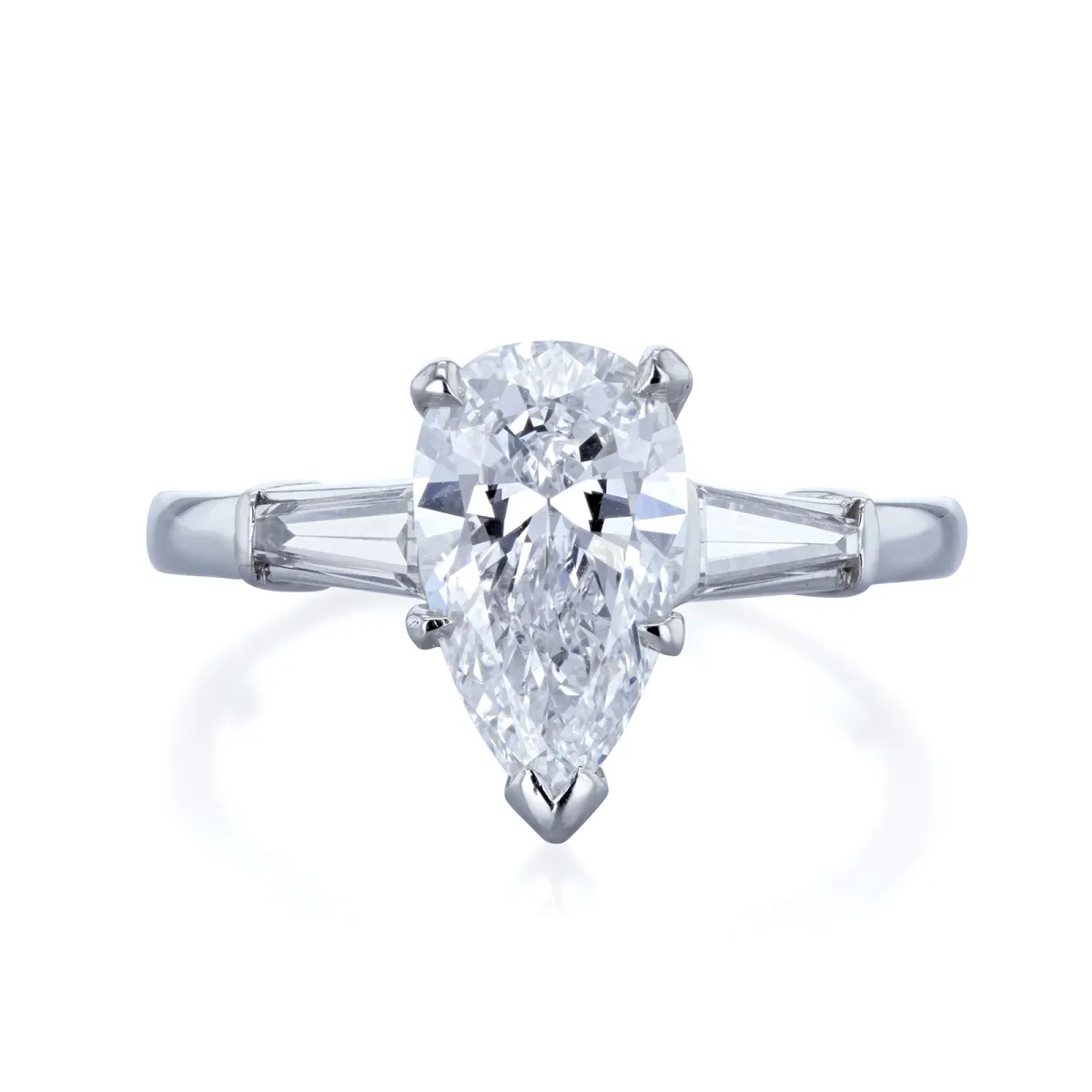 2.11 Carat Natural Diamond Pear Van Cleef Platinum Ring (GIA)