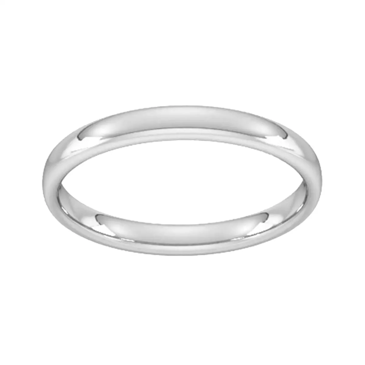 2.5mm Slight Court Standard Wedding Ring In Sterling Silver