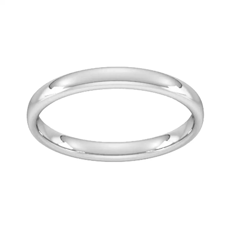 2.5mm Slight Court Standard Wedding Ring In Sterling Silver