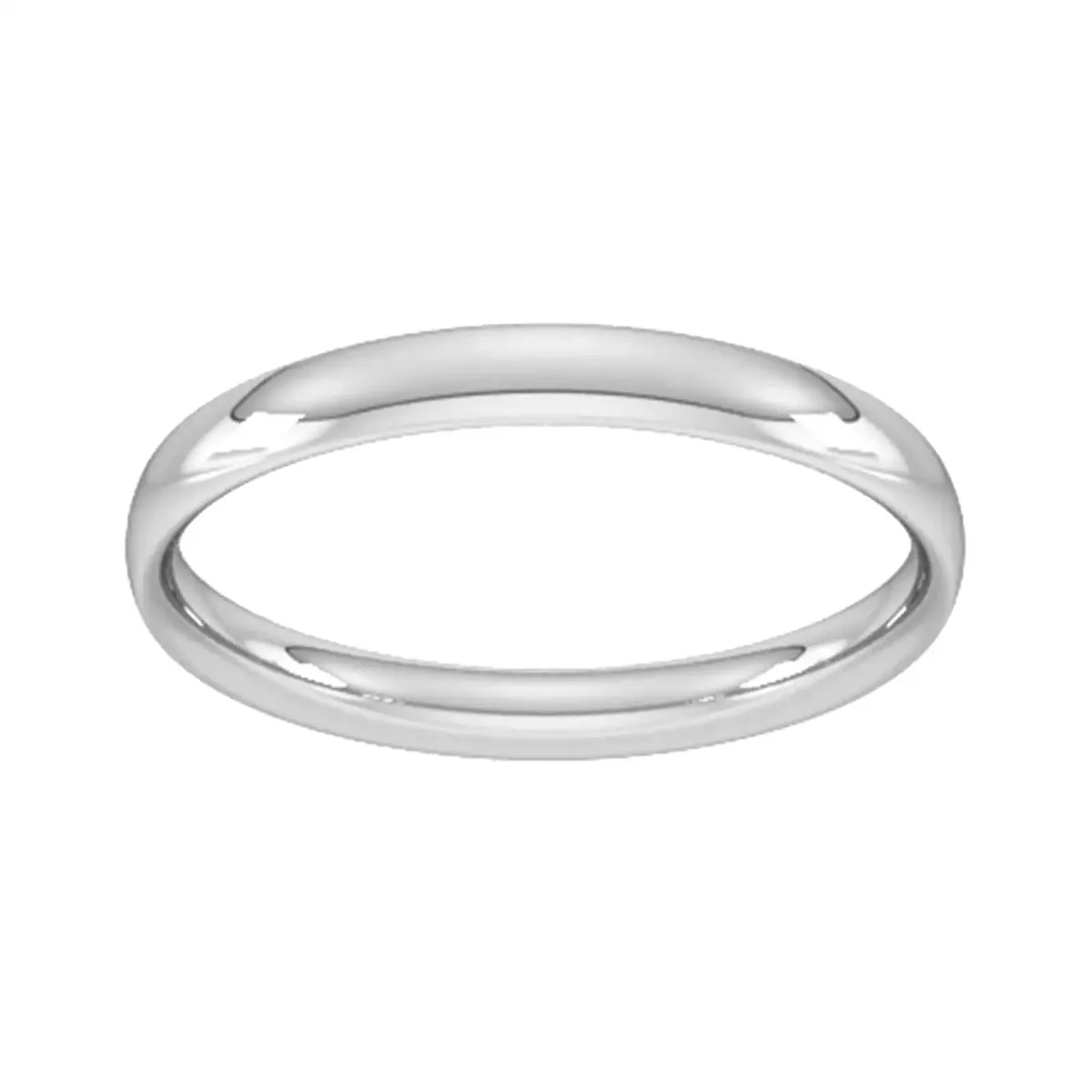 2.5mm Traditional Court Standard Wedding Ring In Sterling Silver