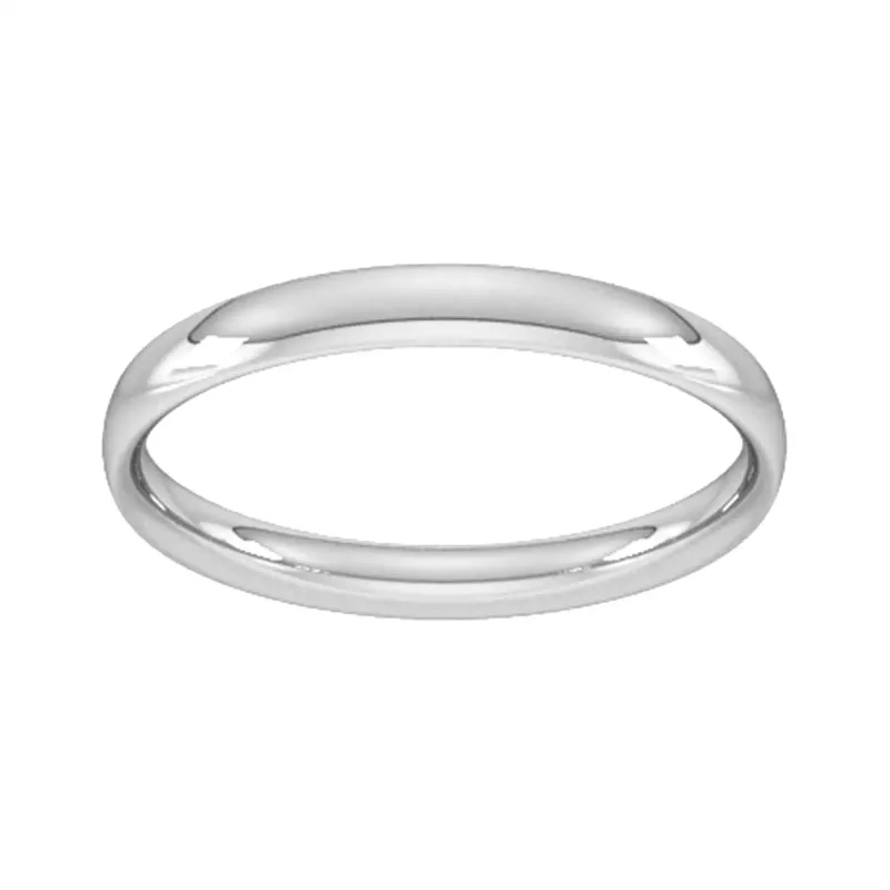 2.5mm Traditional Court Standard Wedding Ring In Sterling Silver