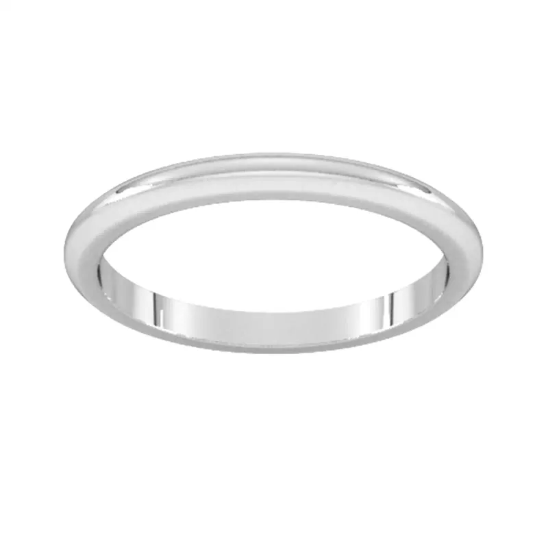2mm D Shape Heavy Wedding Ring In Sterling Silver