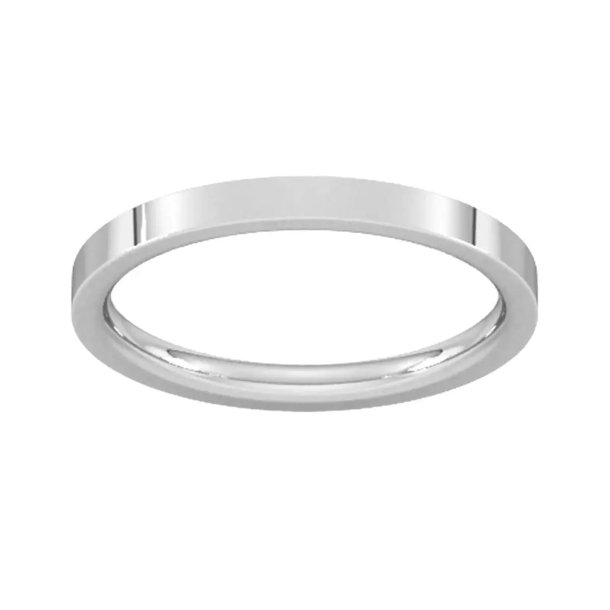 2mm Flat Court Heavy Wedding Ring In Sterling Silver