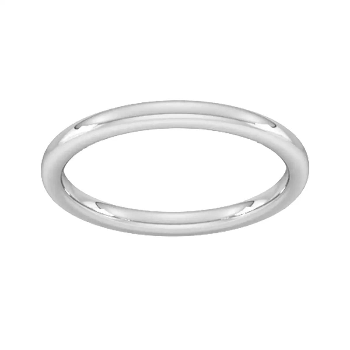 2mm Slight Court Heavy Wedding Ring In Sterling Silver