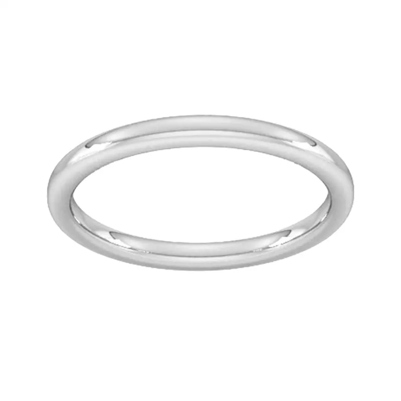 2mm Slight Court Heavy Wedding Ring In Sterling Silver