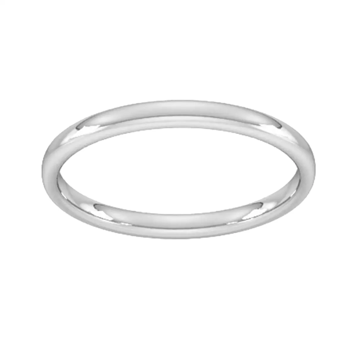 2mm Slight Court Standard Wedding Ring In Sterling Silver