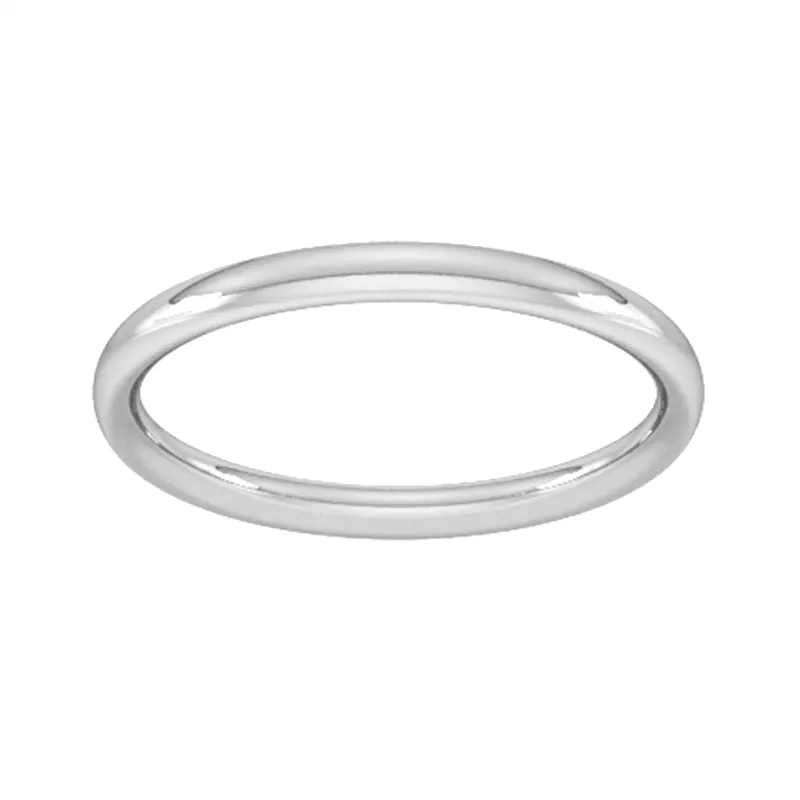 2mm Traditional Court Heavy Wedding Ring In Sterling Silver