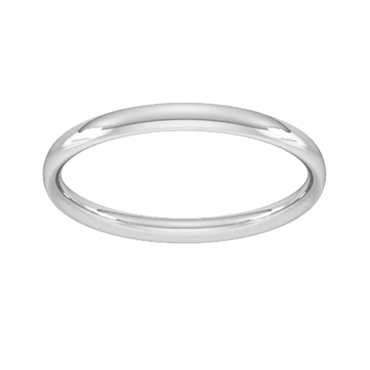 2mm Traditional Court Standard Wedding Ring In Sterling Silver