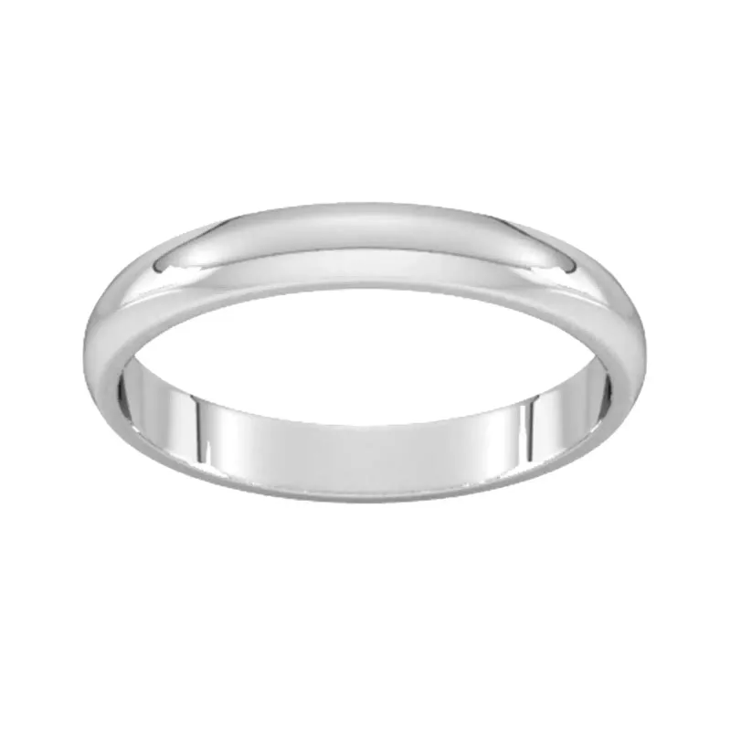 3mm D Shape Standard Wedding Ring In Sterling Silver