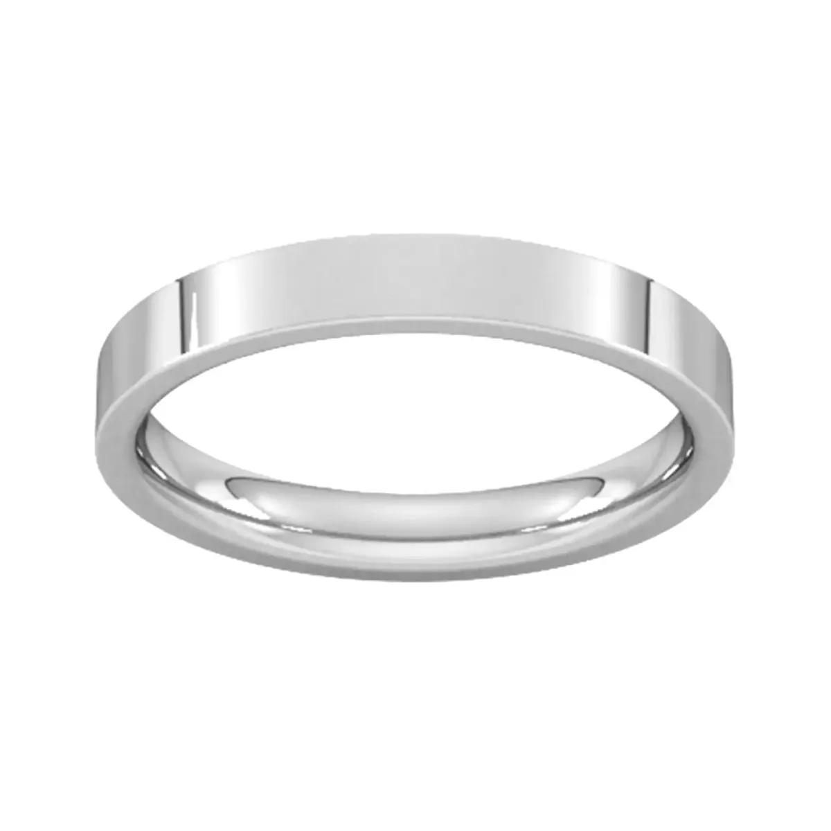 3mm Flat Court Heavy Wedding Ring In Sterling Silver