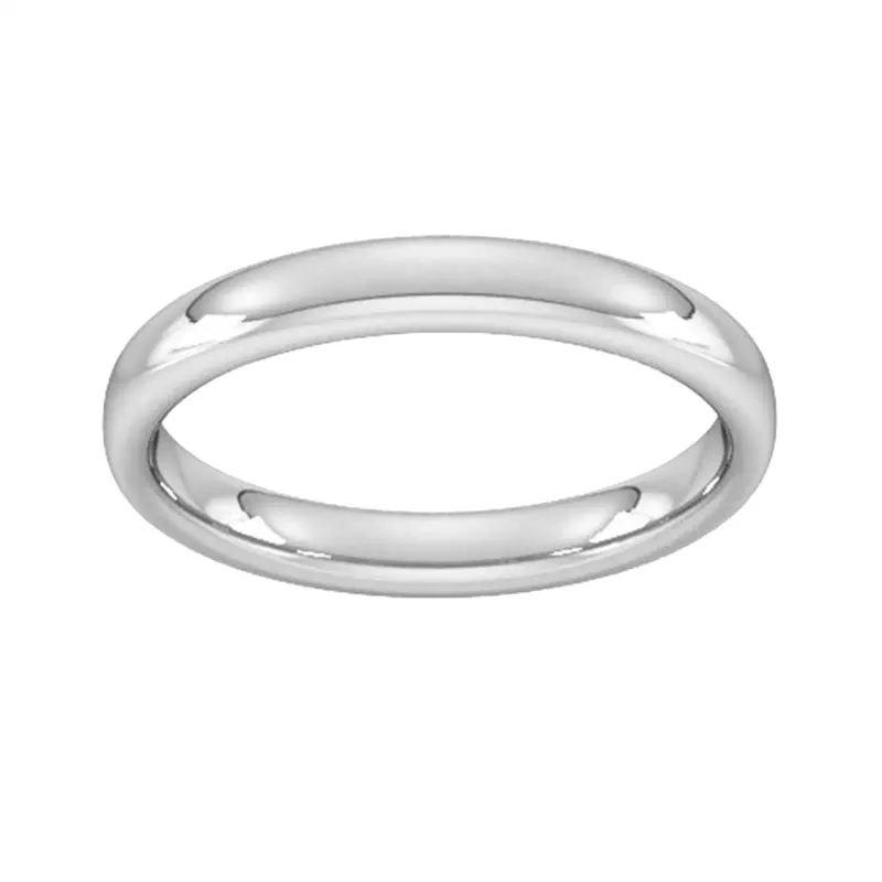 3mm Slight Court Heavy Wedding Ring In Sterling Silver