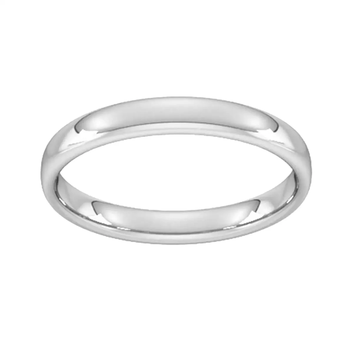 3mm Slight Court Standard Wedding Ring In Sterling Silver