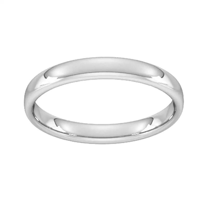 3mm Slight Court Standard Wedding Ring In Sterling Silver