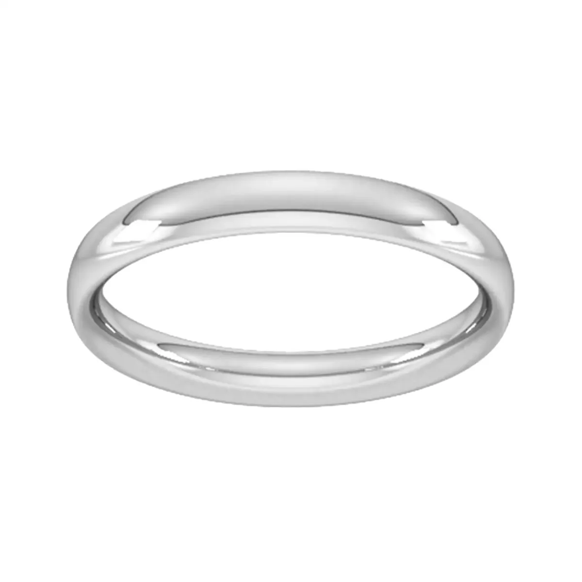 3mm Traditional Court Heavy Wedding Ring In Sterling Silver