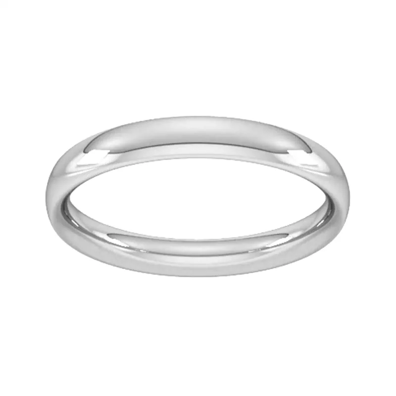 3mm Traditional Court Heavy Wedding Ring In Sterling Silver