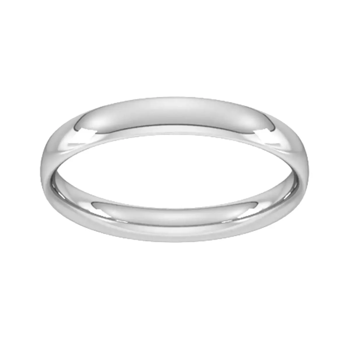 3mm Traditional Court Standard Wedding Ring In Sterling Silver