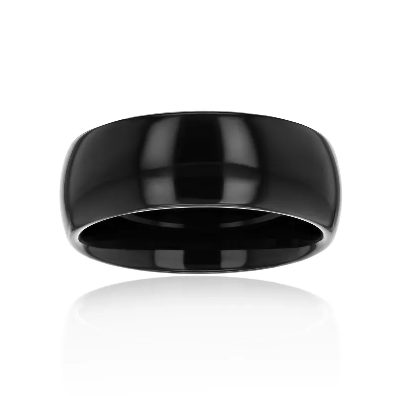 8 mm Black Domed High Polish Chadley Ring