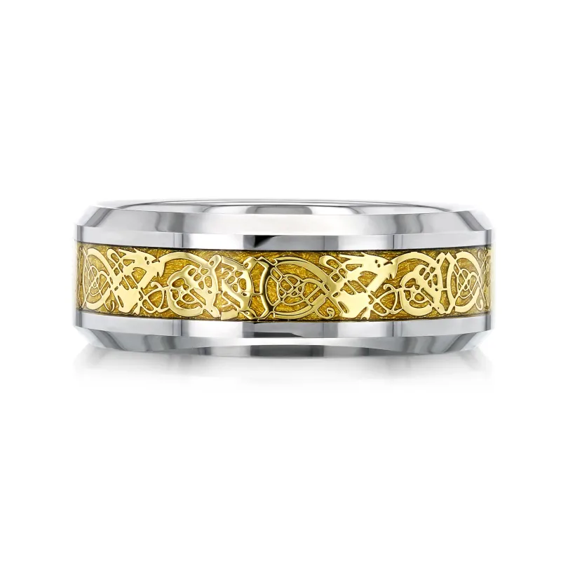 8 mm Celtic Gold-Aureate Dragon Ring