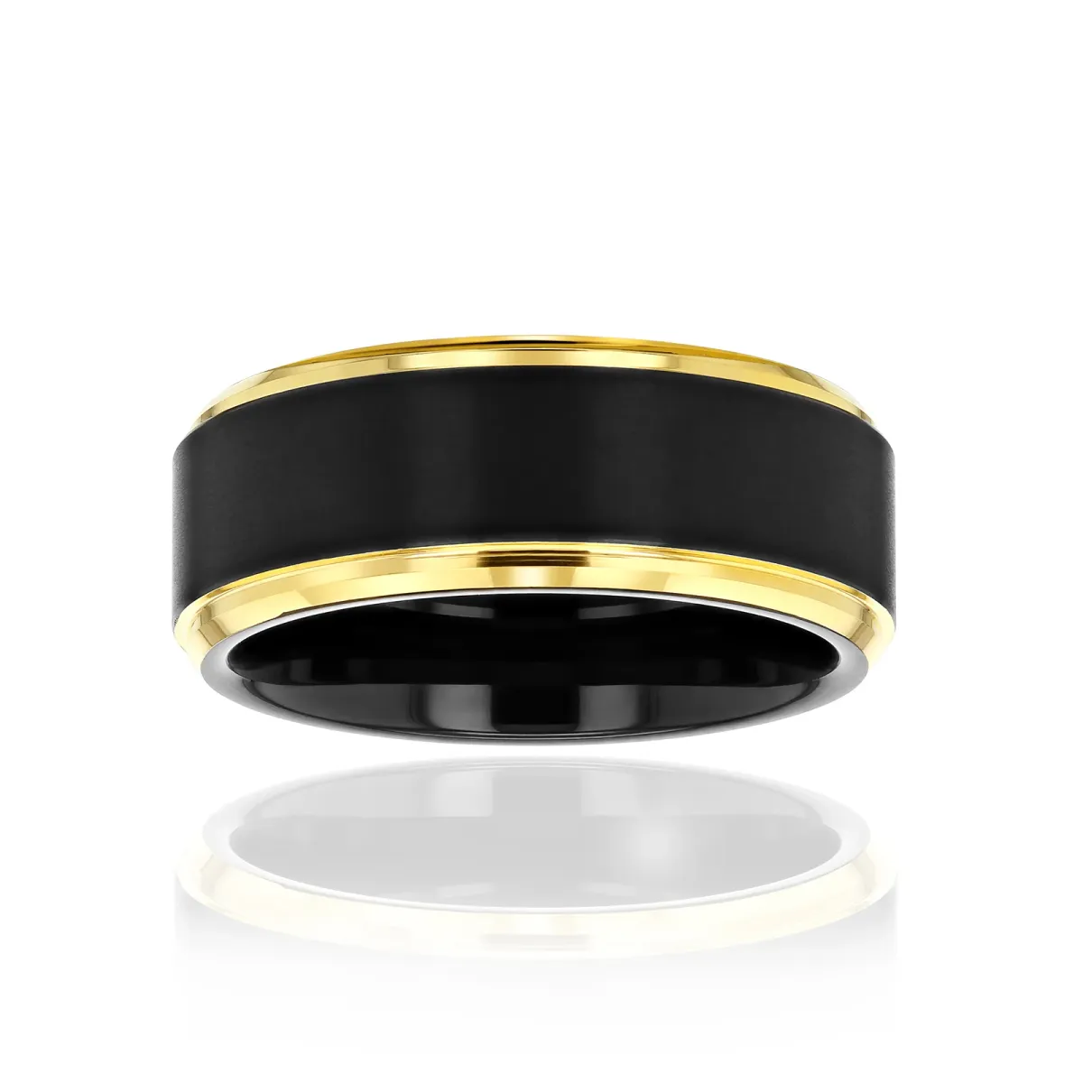 8 mm Matte Gold Edge Gordon Ring