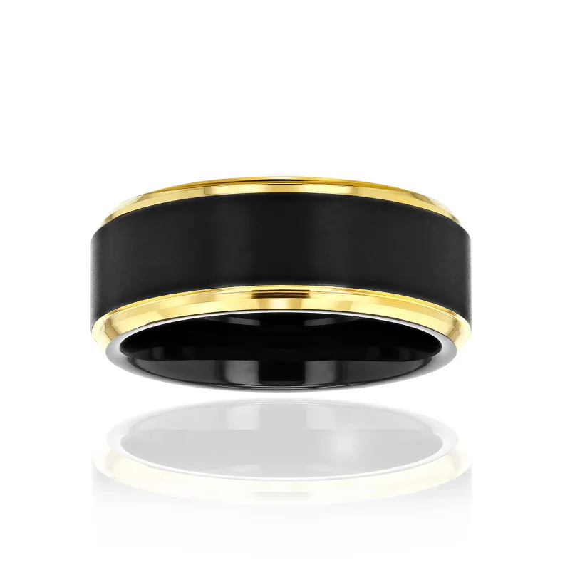 8 mm Matte Gold Edge Gordon Ring