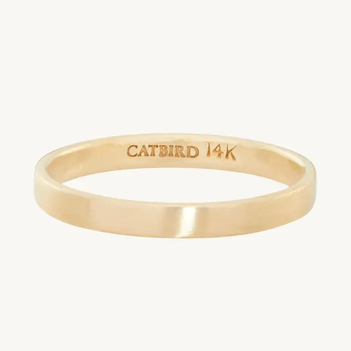 Catbird Classic Wedding Bands, Flat Band, 2mm