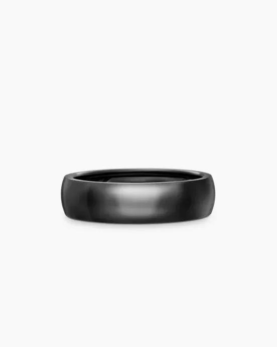 DY Classic Band Ring in Black Titanium, 6mm $425