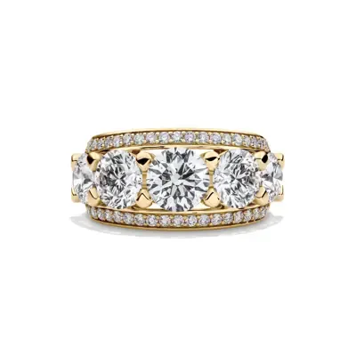 Helzberg Lab Grown Diamonds Lab Grown Diamond Multi-Row Anniversary Band in 14K Yellow Gold (6 ct. tw.)