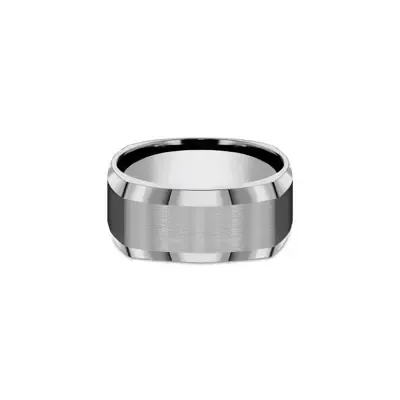Men's Beveled Edge Band in Titanium