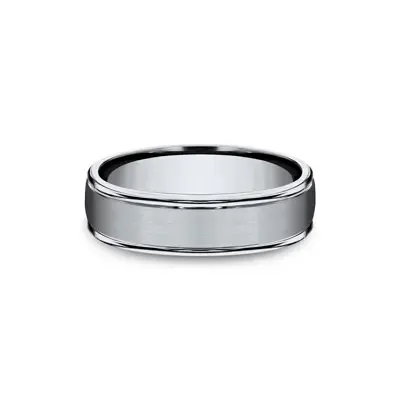 Men's Satin Finish Band in Titanium, 6MM