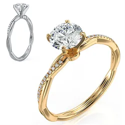 Micro Pave dainty Engagement ring Setting