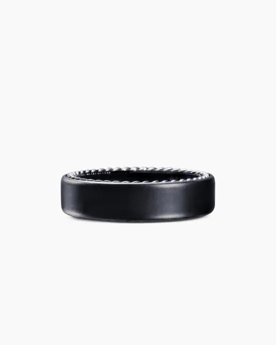 Streamline® Band Ring in Black Titanium, 6mm $425