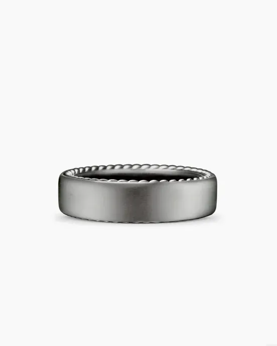 Streamline® Band Ring in Grey Titanium, 6mm $425