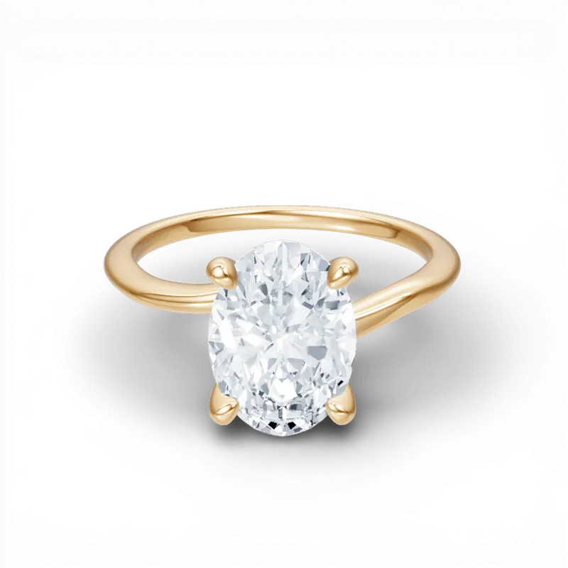 The Geneva Oval Cut 14kt Yellow Gold Four-Prong Solitaire Engagement Ring