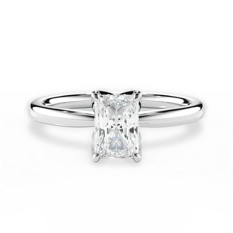The Nivea Radiant Cut 14kt White Gold Petal Solitaire Engagement Ring