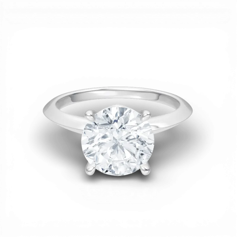 The Orielle Round Cut 14kt White Gold Four-Prong Solitaire Engagement Ring