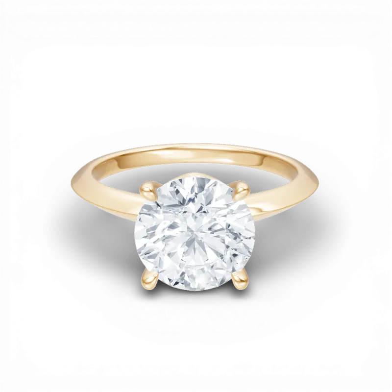 The Orielle Round Cut 14kt Yellow Gold Four-Prong Solitaire Engagement Ring